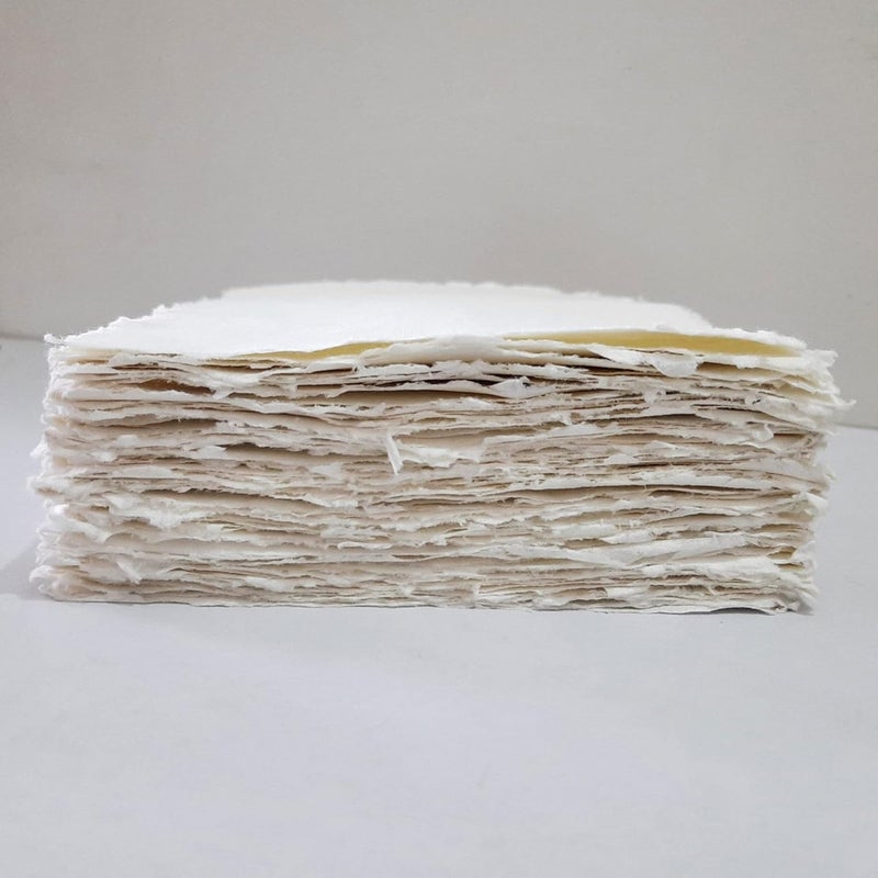 Etailor Handmade White Deckle Edge Blank Paper Mixed Media Loose Leaf for Watercolor, Original Painting, Place Cards, Gift Tags, Postcards, Invitations, Crafts- Thick 150 GSM (5x7"-100-Sheets ) - Image 4